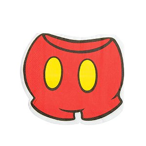 Guardanapo de Papel Shorts do Mickey - Vermelho - 16cm - 20 unidades - Cromus - Rizzo