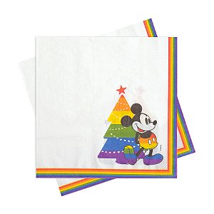 Guardanapo de Papel Mickey com Pinheiro - Arco-íris - 33cm - 20 unidades - Cromus - Rizzo