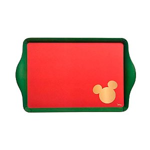 Bandeja Retangular Fibra de Bambu Silhueta Mickey Classic 37cm - 01 unidade - Natal Disney - Cromus - Rizzo Embalagens