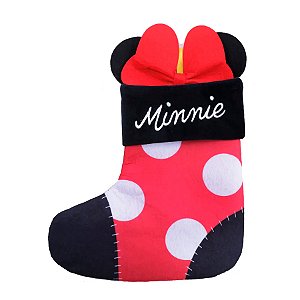 Bota Minnie de Natal para Pendurar - Branco, Vermelho, Preto  - 24cm - 1 unidade - Disney Original - Rizzo