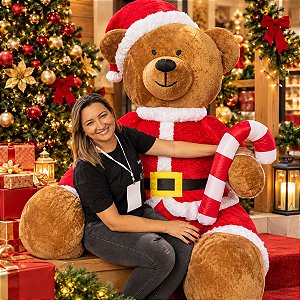 Urso De Natal Premium Gigante Inflável Com Led - 127v - 1,8m - 1 unidade - Cromus - Rizzo