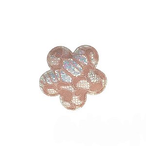 Aplique Decorativo - Flor Nude Rendada com Glitter - 2 unidades - Rizzo