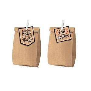 Saquinho com Fechamento Kraft Doçura - 16x8cm - 10 unidades - Cromus - Rizzo