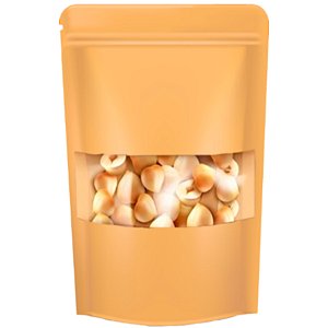 Saco de Papel Kraft com Visor Stand Up Pouch Zip 25x35x5cm - Hermético e Impermeável Dentro e Fora - 50 un - Rizzo