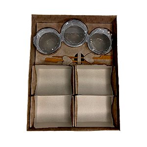 Caixa Kit Fondue com Potinhos e Palitos de Petisco - Kraft - 1 unidade - Rizzo