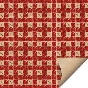 Folha para Ovos de Páscoa Papel Kraft Sweet Vermelho 69x89cm - 5 unidades - Cromus - Rizzo