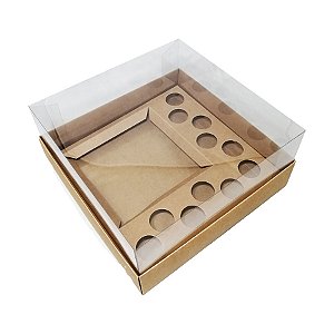 Caixa Bentô Cake com 11 Doces (23,8cmx23,8cmx11cm) Kraft - 5 unidades - Assk - Rizzo