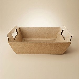 Cesta de Papel Cartão Kraft - 27x18,5x9,5cm - 1 unidade - ASSK - Rizzo