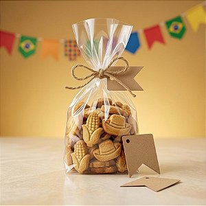 Tag Bandeirinha Festa Junina Kraft - 4,5x5,5cm - 10 Unidades - Rizzo