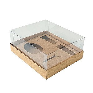 Caixa Ovo de Colher Kit Confeiteiro - Meio Ovo de 100g a 150g - 20,5cm x 17cm x 9,7cm - Kraft - 5 Unidades - Assk