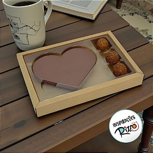 Caixa Coração plano G Kraft com 5 un. Crystal Rizzo