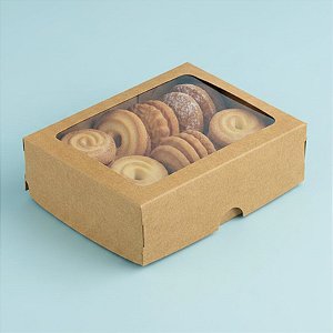 Caixa com Visor S19 (8,5cm x 12,5cm x 3,5cm) Kraft - 10 unidades - Assk - Rizzo