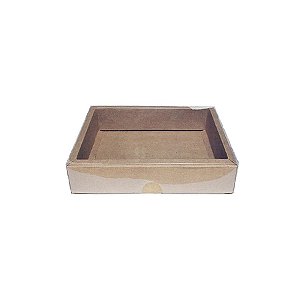 Caixa com Tampa Transparente Nº 5 (9cm x 12cm x 4cm) Kraft 10 unidades Assk Rizzo Embalagens