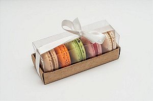 Embalagem para Macarons - Kraft - Ref. CR5MK -  12,5x4,5x5 - 6 Unidades - San Felipo - Rizzo Confeitaria