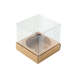 Caixa Mini Bolo G (8cm x 8cm x 8cm) Kraft 10 unidades Assk Rizzo Confeitaria