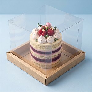 Caixa para Bolo (20cm x 20cm) Kraft - 1 unidade - Assk - Rizzo
