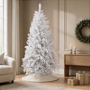 Árvore de Natal Modelo Nevada Branca - 1030 Galhos - 2,10m - Ref. RZO340 - 1 unidade - Rizzo