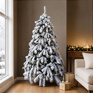 Árvore de Natal Modelo Cardamomo Nevada - 577 Galhos - 1,80m - Ref. RZO387 - 1 unidade - Rizzo