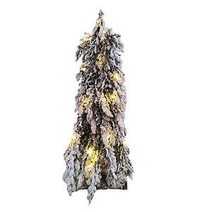 Mini Pinheiro Verde De Natal Nevado Com Led - 35cm - Ref. RZO434 - 1 unidade - Rizzo