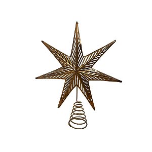 Topo Estrela Para Árvore de Natal Metal - 25x29cm - 1 unidade - Rizzo