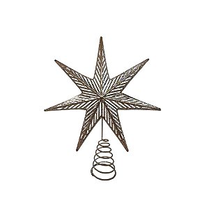 Topo Estrela Para Árvore de Natal Metal - 25x29cm - 1 unidade - Rizzo