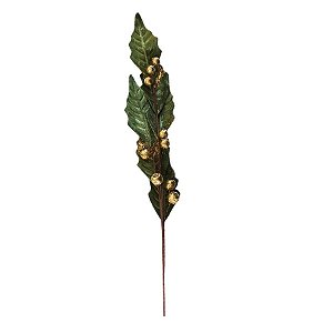 Galho Decorativo Com Frutas - Verde Com Dourado - 80cm - 1 unidade - Rizzo
