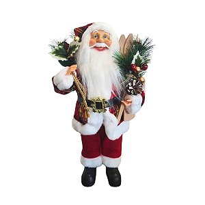 Papai Noel Decorativo - Com Roupa Xadrez - 62cm - 1 unidade - Cromus - Rizzo