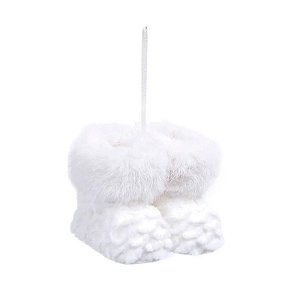 Enfeite Para Pendurar - Botas De Natal Branca - 7cm - 1 unidade - Cromus - Rizzo