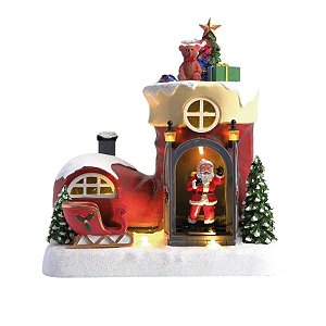Cenário De Natal - Bota Noel com Led, Som E Movimento - 24cm - 1 unidade - Cromus - Rizzo