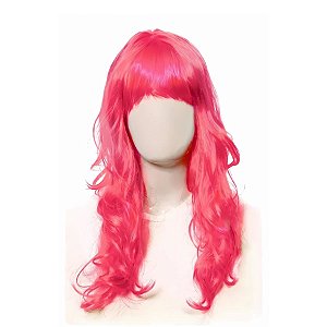 Peruca De Carnaval Com Franja - Rosa Neon - 1 unidade - Cromus - Rizzo