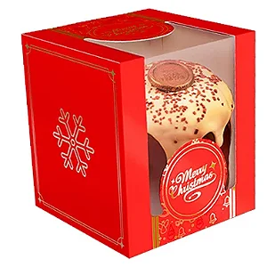 Caixa Panetone Classic com Visor - Natal Clássico - 5 unidades - Ideia Embalagens - Rizzo
