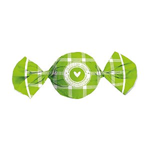 Papel Trufa 14,5x15,5cm - Feito com Amor Verde - 100 unidades - Cromus