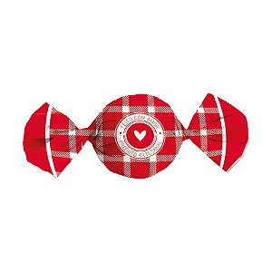 Papel Trufa 14,5x15,5cm - Feito com Amor Vermelho - 100 unidades - Cromus