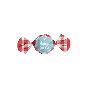 Papel Trufa 14,5x15,5cm - Adoce seu dia - Vermelho Xadrez  - 100 unidades - Cromus  - Rizzo