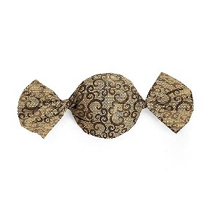 Papel Trufa 14,5x15,5cm - Renda Marrom Ouro - 100 unidades - Cromus