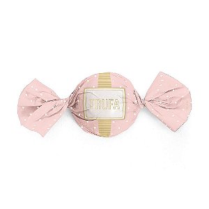 Papel Trufa 14,5x15,5cm - Petit Poa Rosa Ouro - 100 unidades - Cromus
