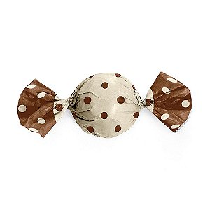 Papel Trufa 14,5x15,5cm - Marfim Poa Marrom - 100 unidades - Cromus
