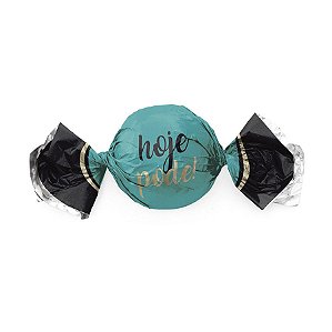 Papel Trufa 14,5x15,5cm - Hoje Tudo Pode Turquesa Preto e Ouro  - 100 unidades - Cromus