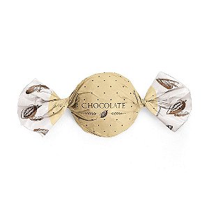 Papel Trufa 14,5x15,5cm - Cacau Ouro - 100 unidades - Cromus
