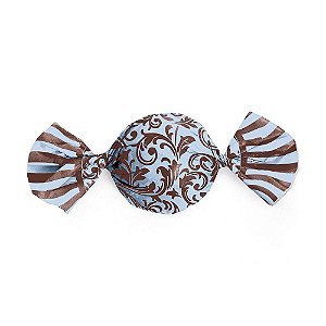 Papel Trufa 14,5x15,5cm - Arabesco Azul Marrom - 100 unidades - Cromus