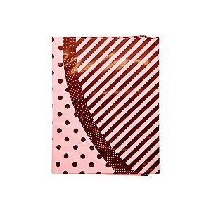 Saco Express 49x49cm para Ovos de 750g a 1kg - Rosa/Marrom Poa - 5 unidades - Cromus - Rizzo
