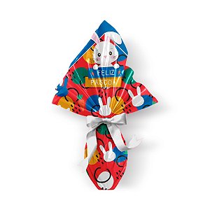 Saco Express 44x44cm para Ovos de 500g a 750g - Chuva de Alegria Vermelho - 5 unidades - Cromus - Rizzo