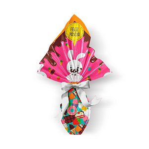 Saco Express 32x32cm para Ovos de 150g a 200g - Guloseimas Rosa - 5 unidades - Cromus Páscoa - Rizzo Embalagens