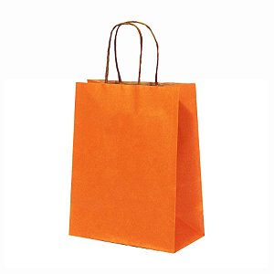 Sacola de Papel - 9,5x7,5x14,5cm - Kraft Natural Laranja - Ref. 5039 - 10 unidades - WMA - Rizzo