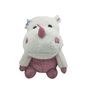 Rinoceronte De Pelúcia Branco e Rose - 19cm - 1 unidade - Rizzo