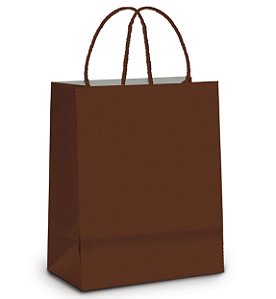 Sacola de Papel M 26x19,5x9,5cm - Marrom - Embalagem Econômica - 10 unidades - Cromus - Rizzo