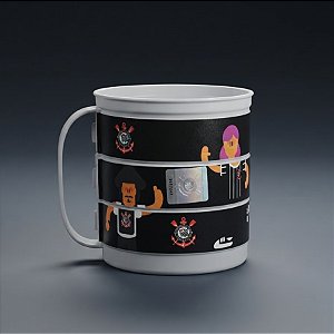 Caneca Divertida Corinthians - 360 ml - 1 unidade - Plasútil - Rizzo