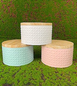 Lata Texturizada G 13,5cm x 8cm - 01 unidade - Rizzo Embalagens e Festas
