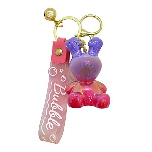 Chaveiro Coelho Translúcido - Rosa e Lilás - 7cm - 1 unidade - Rizzo