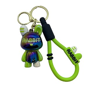 Chaveiro Coelho Metalizado - Verde e Roxo - 6cm - 1 unidade - Rizzo